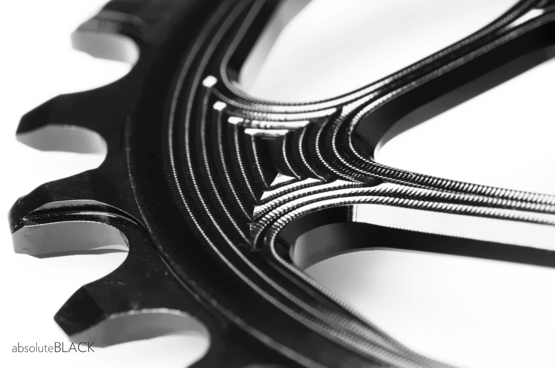 Absolute Black Sram Oval Spiderless 6mm Offset 26 Zähne Black Kettenblatt – Bild 3