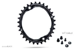 Absolute Black Oval 104 BCD Shimano/Sram/Race Face/FSA/E13 30 Zähne Black Kettenblatt