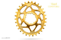 Absolute Black Sram Oval Boost 3mm Offset Spiederless 32 Zähne Gold Kettenblatt