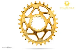 Absolute Black Sram Oval Spiderless 6mm Offset 34 Zähne Gold Kettenblatt