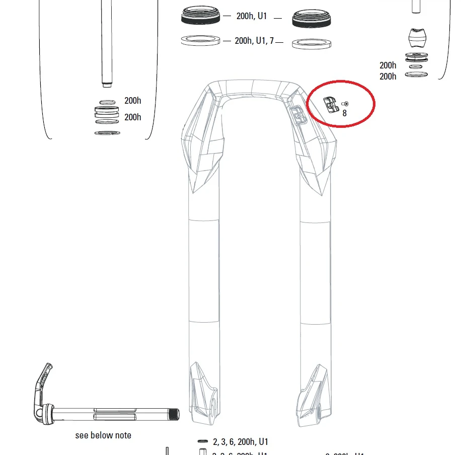 Rock Shox Hydraulic Hose Guide SID/Reba/Sktor Bremsleitungsbefestigung Federgabel
